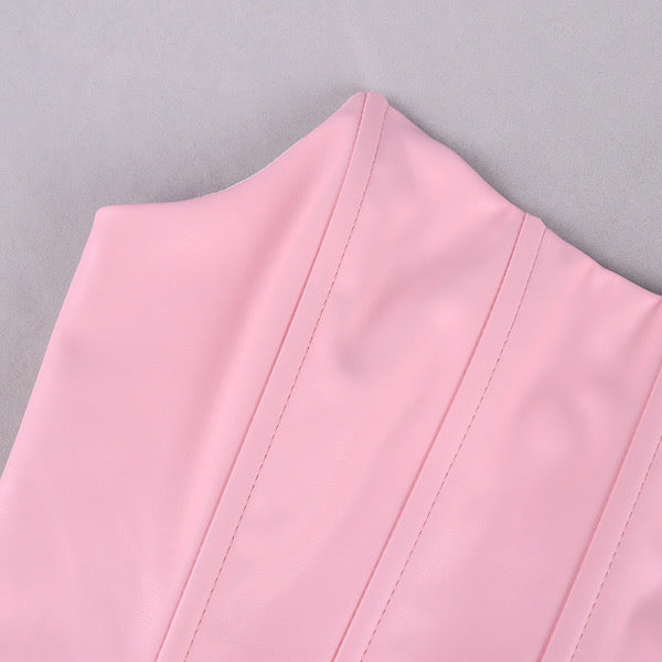 pink crop corset details