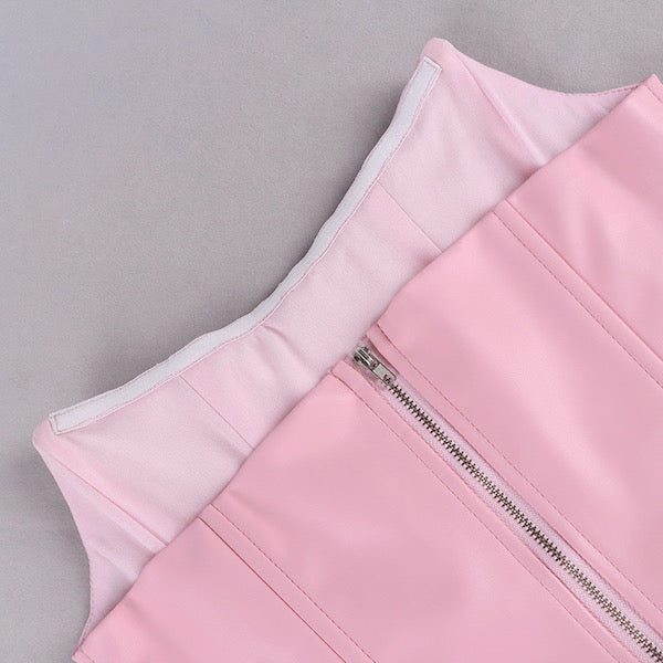 pink crop corset detail