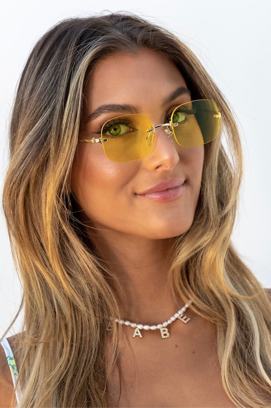 yellow retro sunglasses